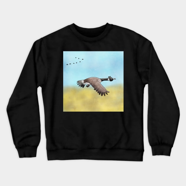 Canada Goose flying south for the Winter. Crewneck Sweatshirt by DragonpupLees